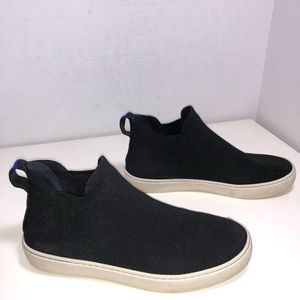 Rothy’s The Chelsea Black Knit Pull On Ankle Boot Sneaker